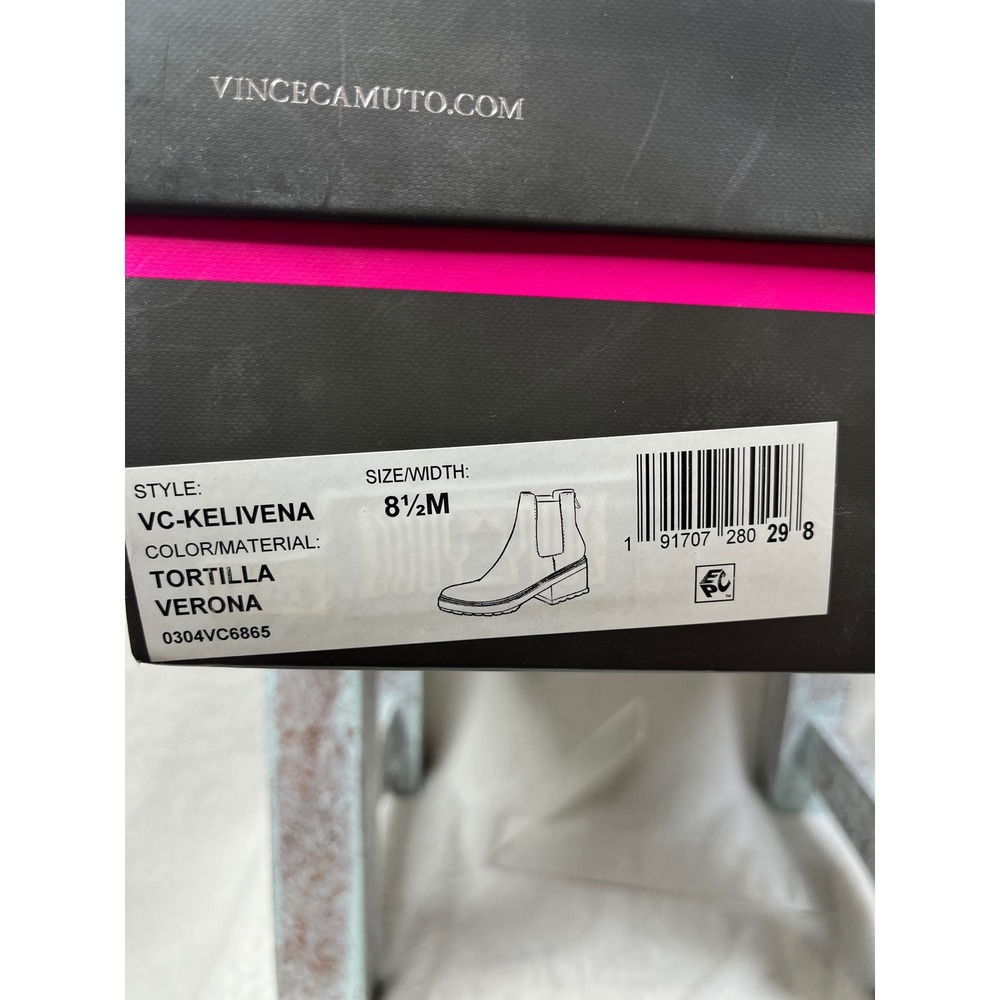 Vince Camuto Kelivena Suede Chelsea Boots Tortilla Beige Lug‎ Sole Size 8.5M - Picture 10 of 11